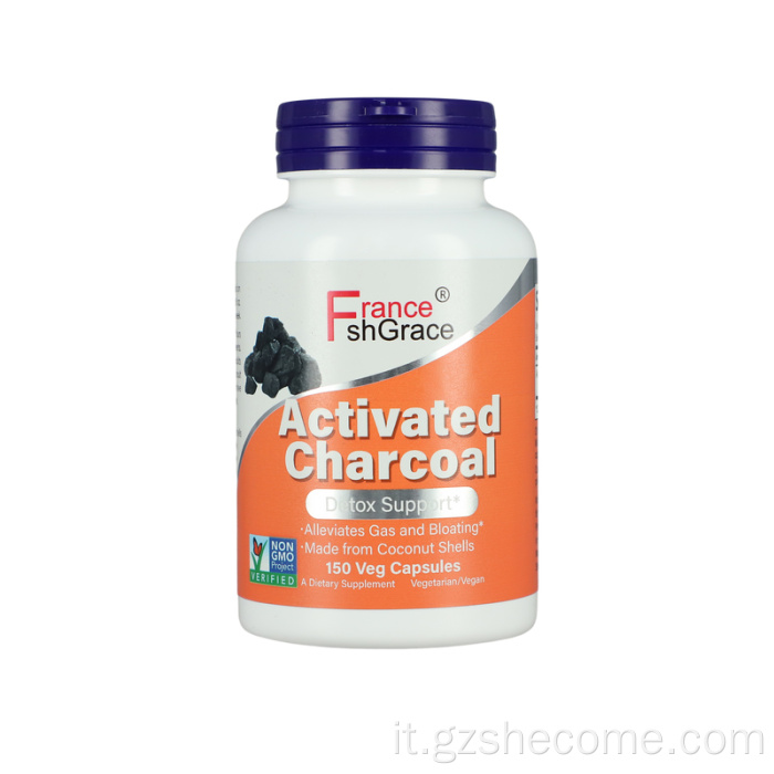 Supporto di disintossicazione del carbone attivato Capsule a carbone attivo